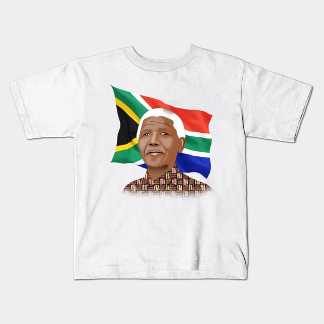 Nelson Mandela Kids T-Shirt by Elcaiman7